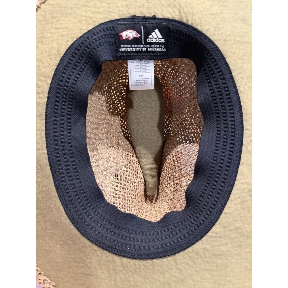 Adidas Arkansas Razorbacks Straw Hat Red Band Hog Logo NCAA One Size